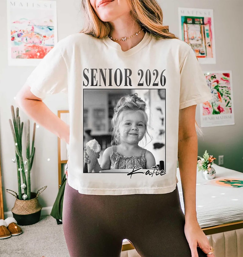 Custom Photo Senior 2026 Shirt, Back to School Vintage Photo Shirt, Class of 2026, Custom Picture Shirt, Graduation Tee, High School Senior
