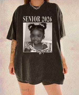 Custom Photo Senior 2026 Shirt, Back to School Vintage Photo Shirt, Class of 2026, Custom Picture Shirt, Graduation Tee, High School Senior