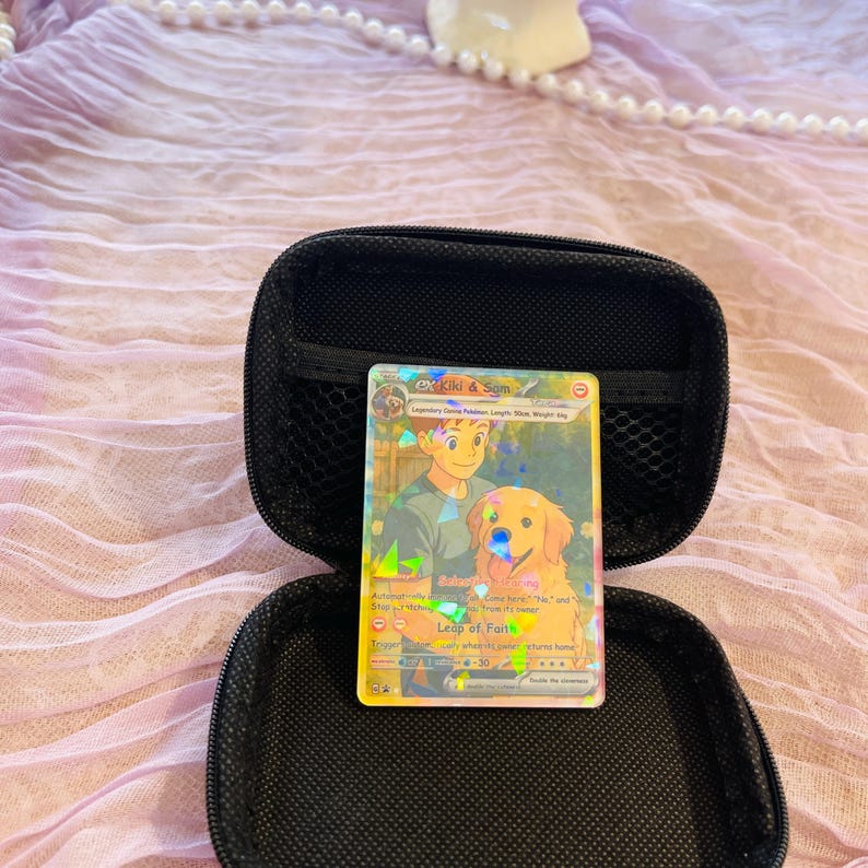 Custom Holographic Pet Pokemon Anniversary Card, Personalized Pokemon Style Portrait, Dog & Cat TCG, Gamer Gift, Geeky Pet Memorial Gift