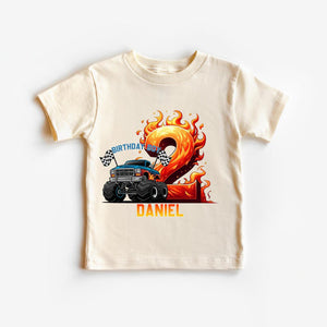 Custom Monster Truck Family Matching Birthday Party Shirt, Birthday Boy Monster Truck Shirt, Monster Truck Party Gift For Kids