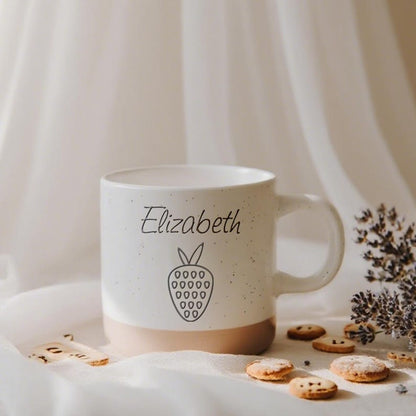 Personalized Engraved Pottery Mug Ceramic mug, Handmade Custom Mug with Text of Your Choice, Unique Custom Mug Gift for Her/Tea Coffee Lover