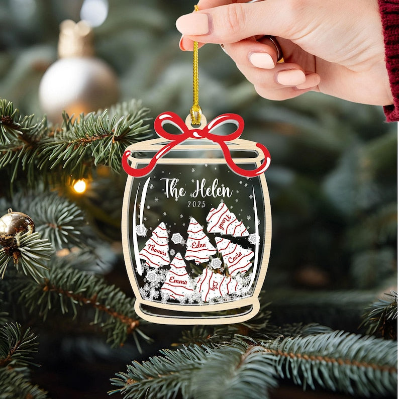 Personalized Family Christmas Ornament: 3D Shaker Keepsake, Custom Names & Year 2025