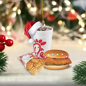 Custom Fast Food Chicken Christmas Ornament, Christmas Ornament, Fast Food Decor, Tree Decor Christmas, Custom Holiday Keepsake