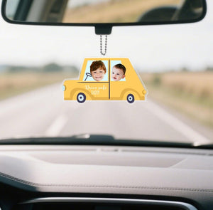 Personalized Acrylic Car Hanger,Drive Safe Daddy with 1-5 Baby Photo,Acrylic Car Hanging,Car Decor,Gift for Dad,New Dad Gift,1st Fathers Day