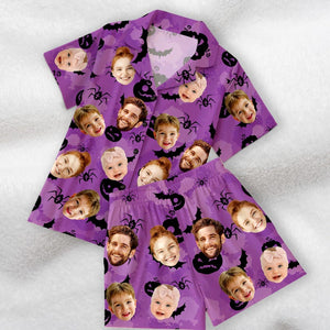Custom Halloween Face Pajama Set, Personalized Family Halloween Pajamas, Matching Halloween Pajama Set, Spooky Family Costume Gift for Him