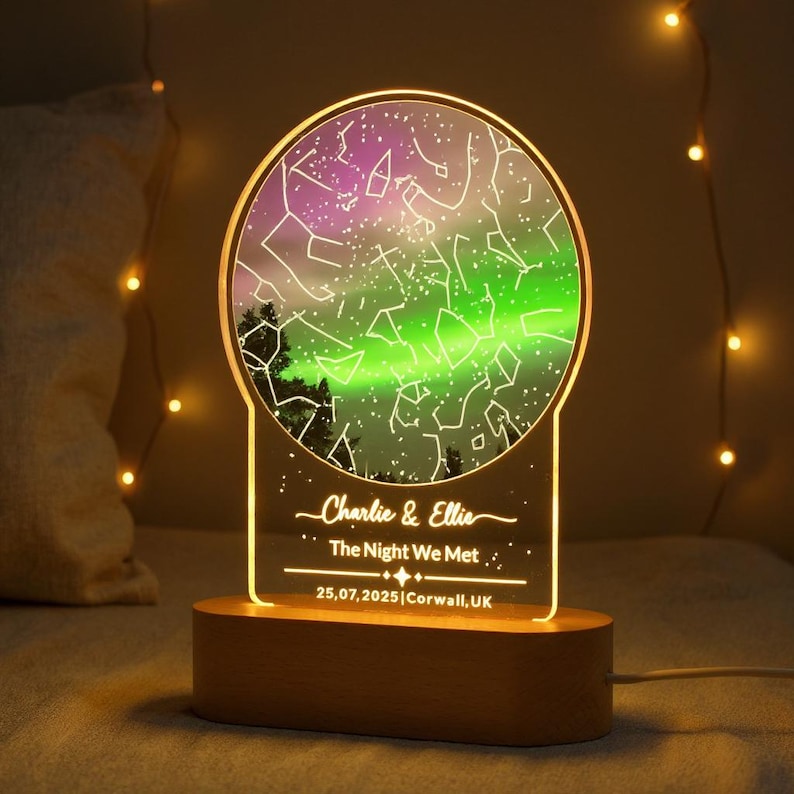 Personalized Couples Gifts | Birthday Weeding Star Map Aurora Night Light Gift | Constellation Light | Romantic Anniversary Gift For Couples