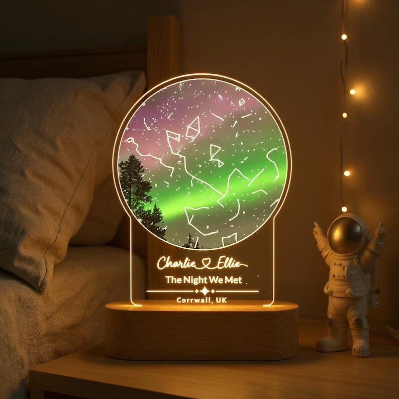 Personalized Couples Gifts | Birthday Weeding Star Map Aurora Night Light Gift | Constellation Light | Romantic Anniversary Gift For Couples
