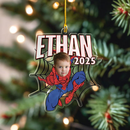 Personalized Spidey Christmas Ornament, Spiderman Xmas Ornament, Custom Christmas Ornament, Spiderman Custom Shape Acrylic Custom Name