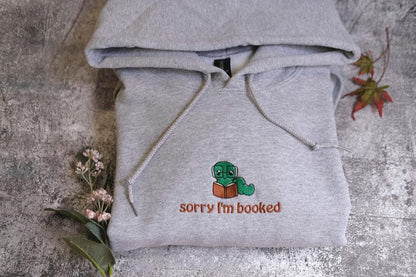 Sorry i'm booked Bookworm Embroidered Sweatshirt | Bookish Oversized Jumper | Cosy Reading Sweater | Gift for Book Lover | Gift for Readers il_794xN.7108839522_n6c1.jpg