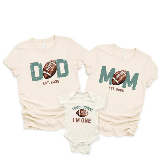 Personalized Football 1st Birthday Shirt Family Matching Football Theme Birthday Shirts Custom 1st Birthday Outfit Boy First Birthday Outfit