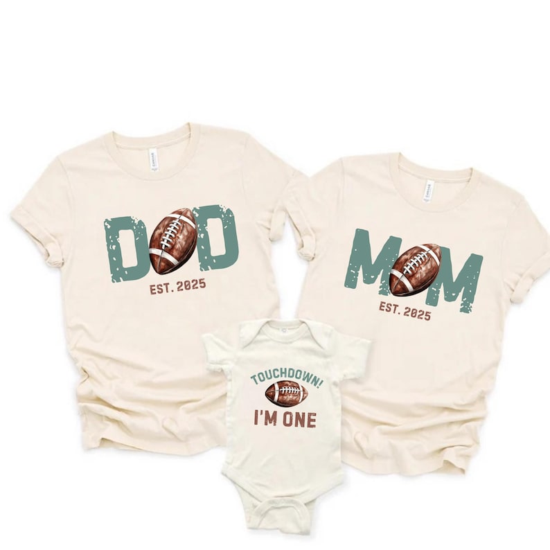 Personalized Football 1st Birthday Shirt Family Matching Football Theme Birthday Shirts Custom 1st Birthday Outfit Boy First Birthday Outfit