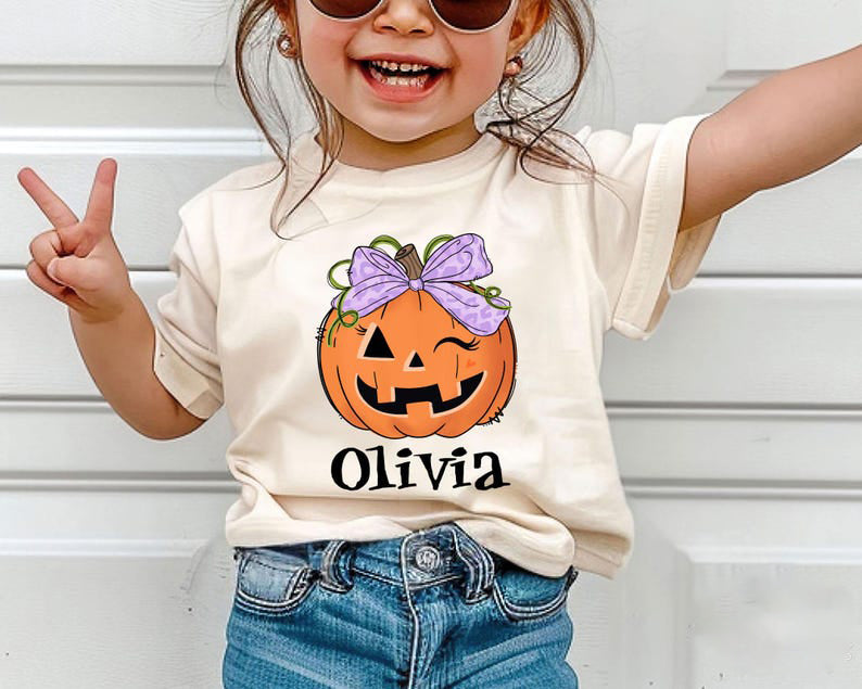 Personalized Kids Halloween Name Shirt, Toddler Boy Girl Halloween Shirt, Custom Name Pumpkin Shirt, Kids Fall Tee, Shirt for Boys and Girls