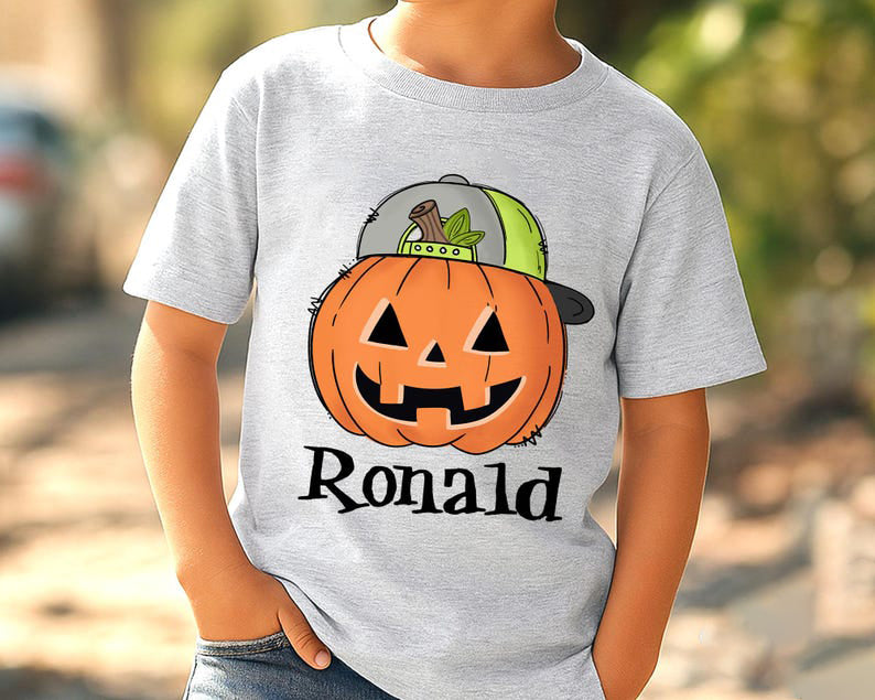 Personalized Kids Halloween Name Shirt, Toddler Boy Girl Halloween Shirt, Custom Name Pumpkin Shirt, Kids Fall Tee, Shirt for Boys and Girls