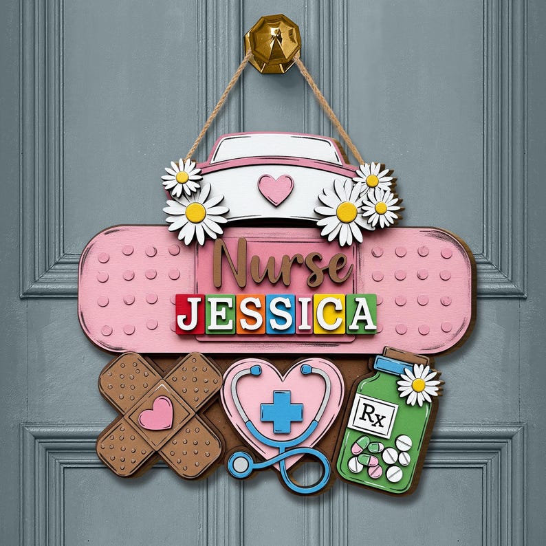 Personalized Nurse Wooden Sign , Custom Nurse Sign, Nurse Gift, Medical Decor, Hospital Decor, Nurse Appreciation Gift, Thank You Nurse