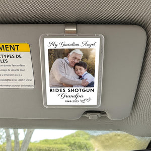 Personalized Memorial Visor Clip: Grandpa Guardian Angel Photo