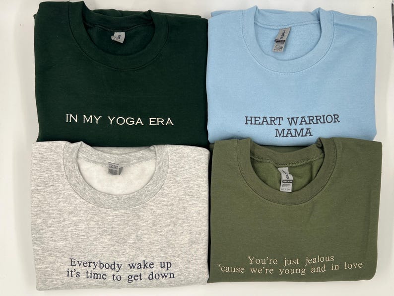 Custom Embroidered Sweatshirt, Personalized Crewneck, Custom Text Sweatshirt, Embroidered Text Crewneck, Gift for Bride, Halloween Shirt