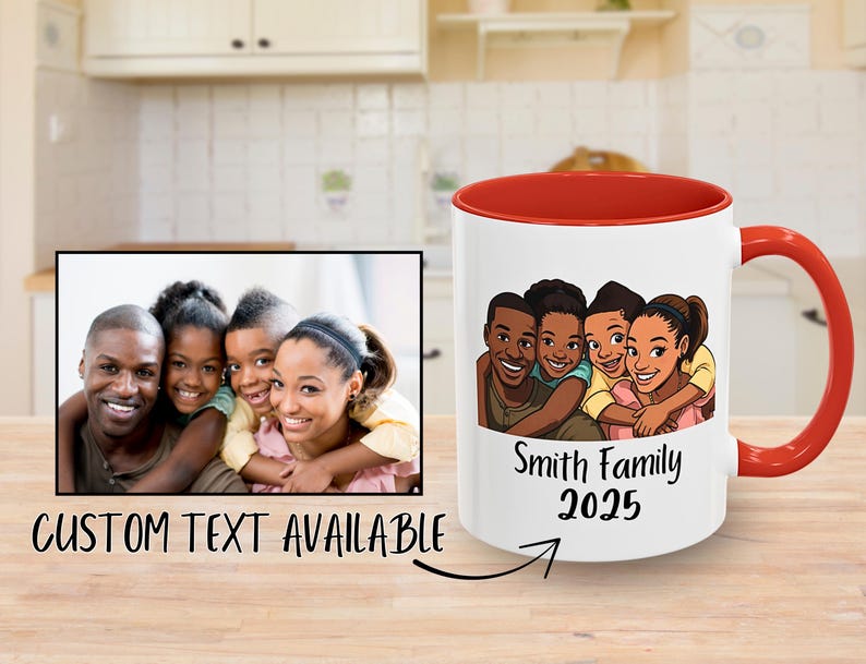 Custom Photo to Cartoon Coffee Mug, Personalized Photo Gift, Unique Gift Idea, Custom Cartoon Portrait Mug, Photo Morphed Cartoon