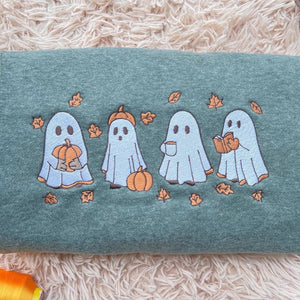 Embroidered Ghost Fall Sweatshirt, Embroidered Ghost Pumpkin Hoodie, Spooky Season Shirt, Halloween Lover Gifts, Ghost and Pumpkin Crewneck il_794xN.7112536081_y7k8.jpg