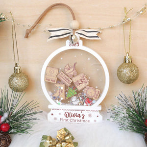 Personalized Baby's First Christmas Ornament 2025: 4D Shake Acrylic Keepsake