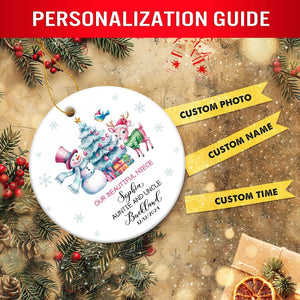 Personalized Grandchild Christmas Ornament 2025: Custom Ceramic Keepsake