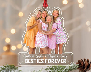 Best Friend Christmas Ornament 2025, Custom Friend Photo Christmas Ornament, Custom Portrait Best Friend Gift, Christmas Gift For Bestie