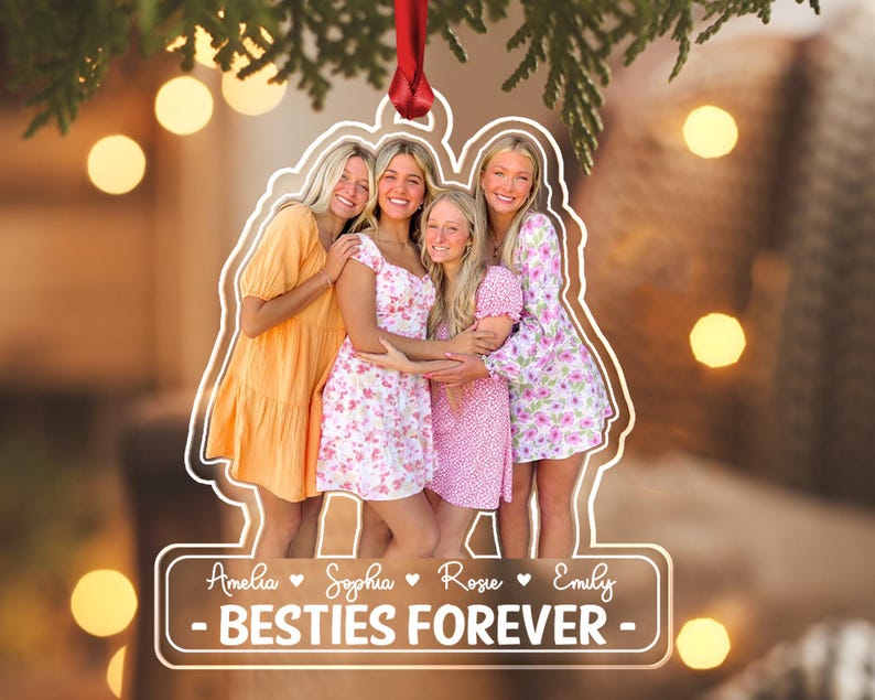 Best Friend Christmas Ornament 2025, Custom Friend Photo Christmas Ornament, Custom Portrait Best Friend Gift, Christmas Gift For Bestie