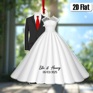 Personalized Get Married Couple Ornament, Anniversary Wedding Gift, Custom Name Ornament, First Christmas Married Ornament, Mr Mrs Ornament