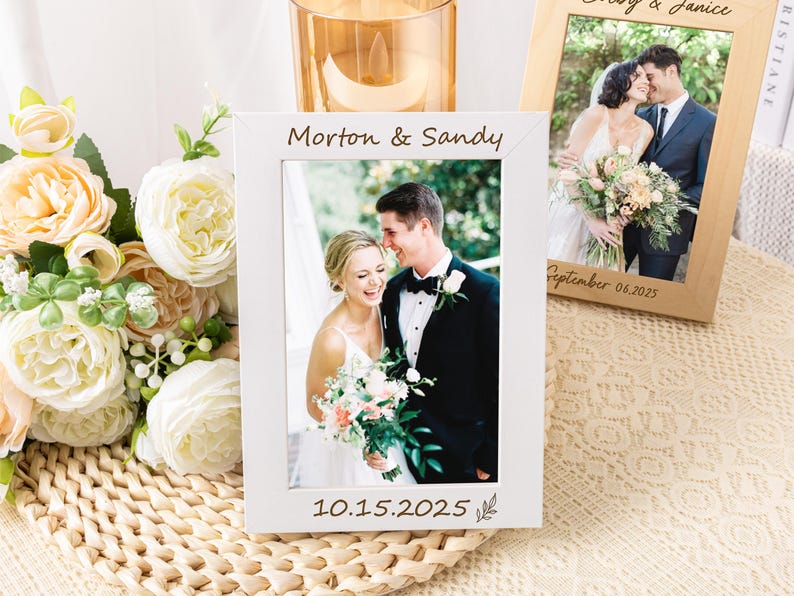 Custom Wood Photo Frame, Engraved Picture Frame Gift, Engraving Frame, Personalized Home Decor Any Occasion, Engraved Family Gift