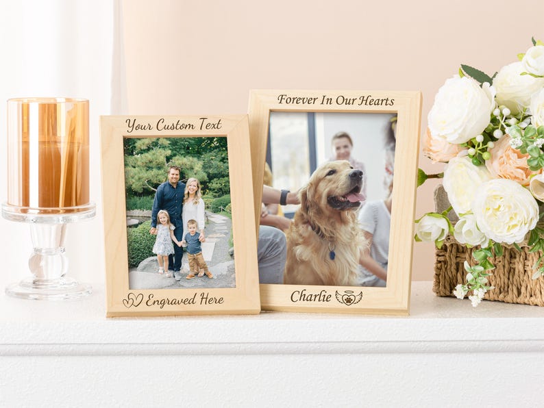 Custom Wood Photo Frame, Engraved Picture Frame Gift, Engraving Frame, Personalized Home Decor Any Occasion, Engraved Family Gift