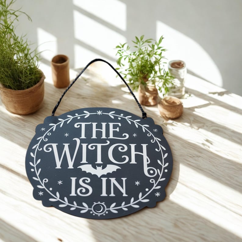 Personalized Witch In/Out Door Sign: Halloween Witchcore Decor, Halloween Gift