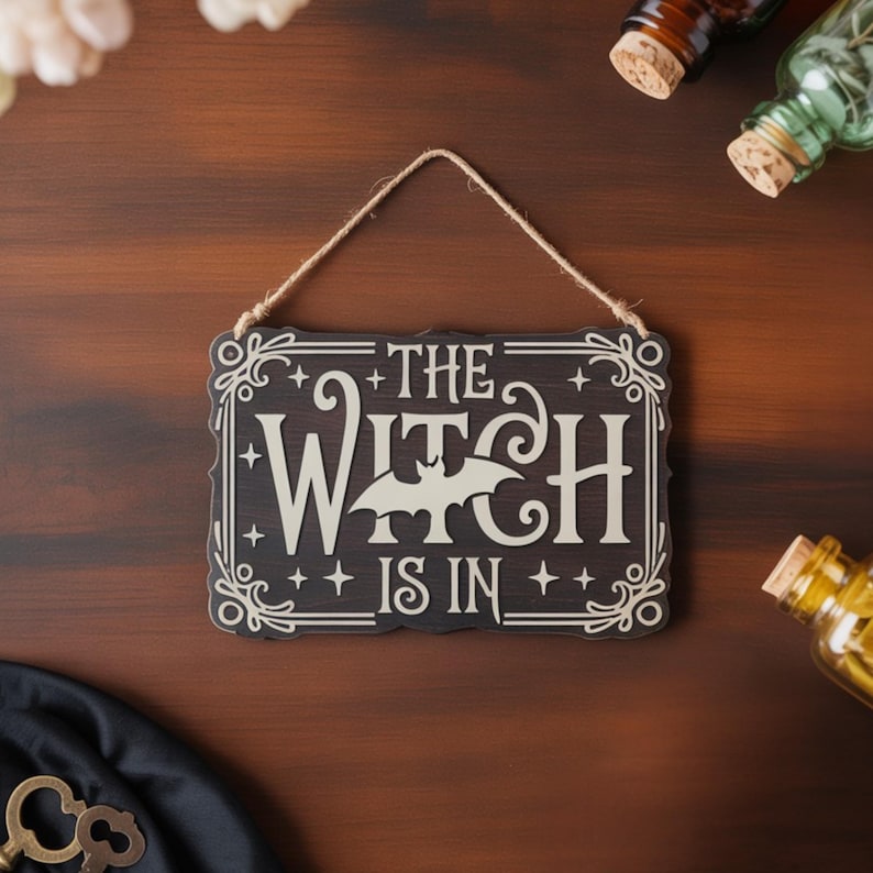 Personalized Witch In/Out Door Sign: Halloween Witchcore Decor, Halloween Gift