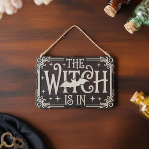 Personalized Witch In/Out Door Sign: Halloween Witchcore Decor, Halloween Gift