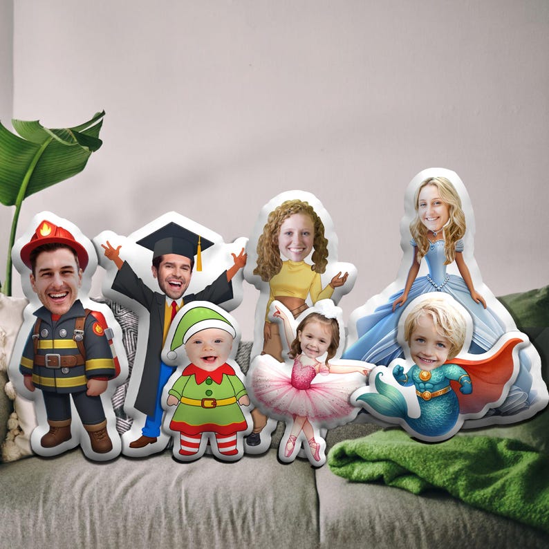 Custom Picture Pillow, Personalized Face Pillow, Cartoon image Doll, Birthday Gift for Couples, Wedding Gift, Bikini Pillow