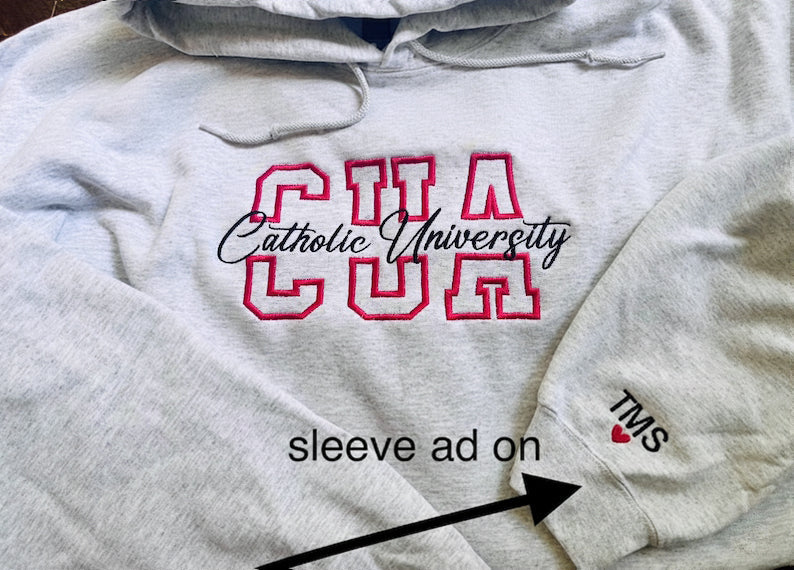 Embroidered Custom College Sweatshirt,School Spirit Personalized Shirt, College Apparel, Graduation Gift, Back To School, University Hoodie il_794xN.7115145795_alkp.jpg