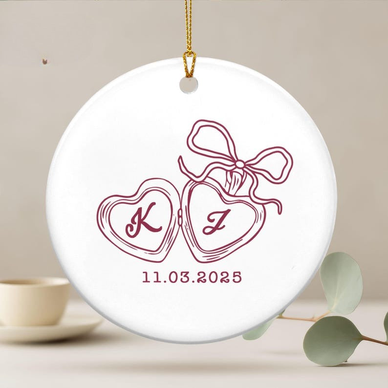 First Christmas Engaged Ornament, Personalized Engagement Gift for Couples, Engagement Christmas Keepsake, Wedding Gift, Mr And Mrs Gifts