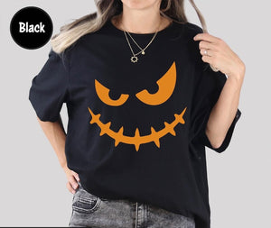 Pumpkin Face Halloween Tshirt, Funny Family Halloween Tee, Halloween Party Nightmare Shirt, Halloween Face Pumpkin Costumes,Face Pumpkin Tee