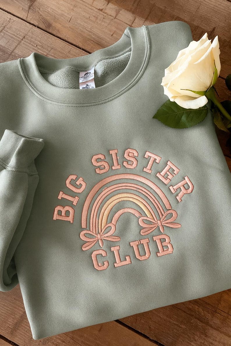 Big Sister Club Embroidered Sweatshirt, Cute Bow & Stars Sibling Shirt, New Baby Announcement Gift, Birthday Gift Kid, Baby Shower gift il_794xN.7116480419_8akp.jpg
