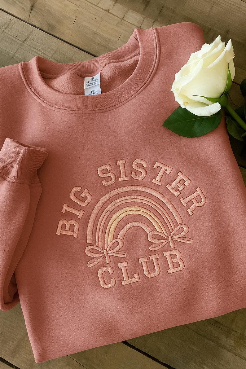 Big Sister Club Embroidered Sweatshirt, Cute Bow & Stars Sibling Shirt, New Baby Announcement Gift, Birthday Gift Kid, Baby Shower gift il_794xN.7116482127_scmq.jpg