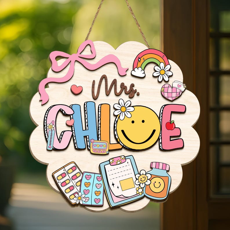 School Nurse Door Sign, Classroom Decor, Nurse Door Hanger, Nurse Sign Wall Art, School Medical Nursing Staff, New School Nurse Gift