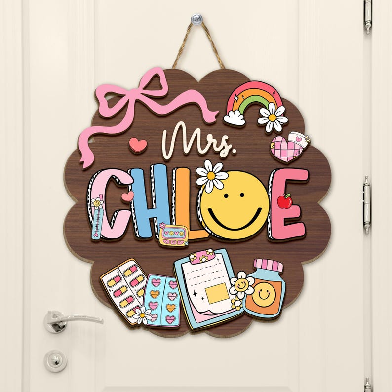 School Nurse Door Sign, Classroom Decor, Nurse Door Hanger, Nurse Sign Wall Art, School Medical Nursing Staff, New School Nurse Gift