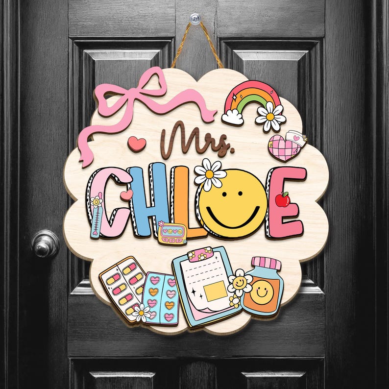 School Nurse Door Sign, Classroom Decor, Nurse Door Hanger, Nurse Sign Wall Art, School Medical Nursing Staff, New School Nurse Gift