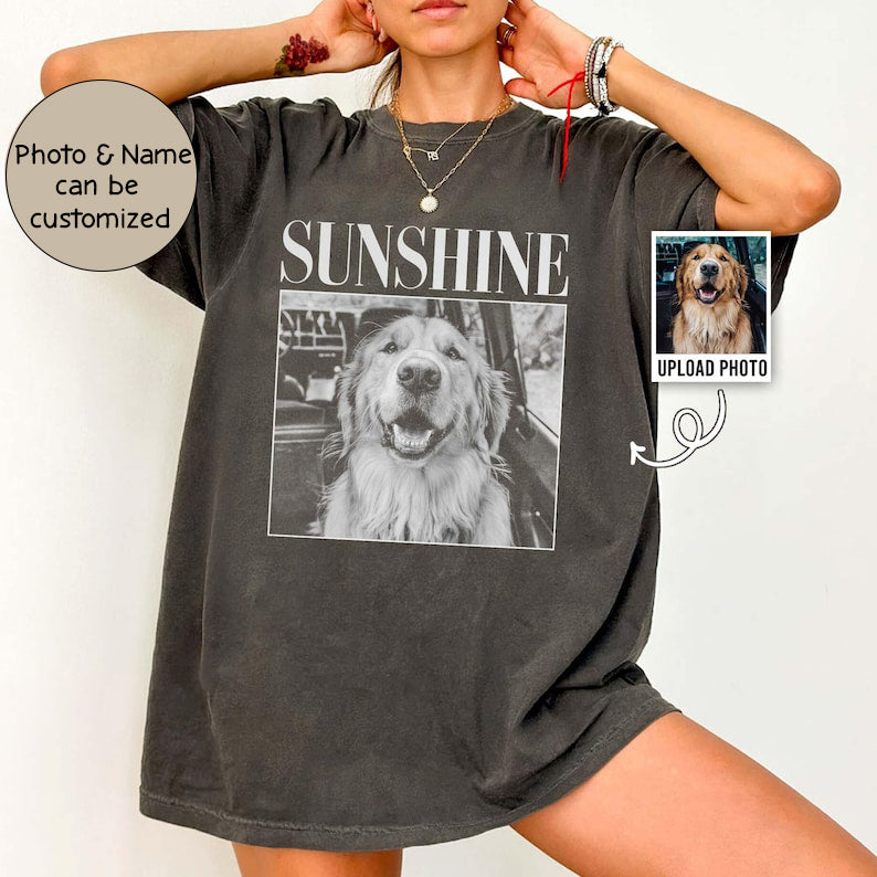 Custom Pet Photo Shirt, Personalized Comfort Colors Pet Shirt, Customized Picture Pet Shirt, Dog Lover Gift, Cat Mom Gift, Pet Loss Gift