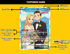 Custom Couple Pokemon Card, Personalized Anniversary Trading Card, Anime Couple Poke Art Card, Love Art Card, Wedding Gift, Anniversary Gift