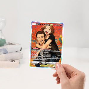 Custom Couple Pokemon Card, Personalized Anniversary Trading Card, Anime Couple Poke Art Card, Love Art Card, Wedding Gift, Anniversary Gift