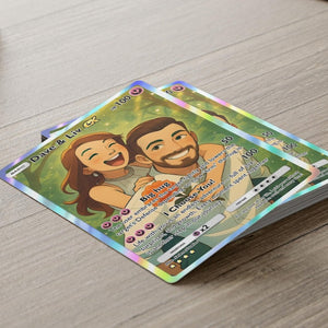 Custom Couple Pokemon Card, Personalized Anniversary Trading Card, Anime Couple Poke Art Card, Love Art Card, Wedding Gift, Anniversary Gift