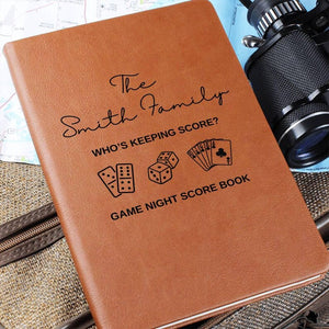 Game Night Score Book Custom Leather Score Pad, Personalized Family Game Tracker, Game Night Gift Idea, Hostess Gift, Family Board Game