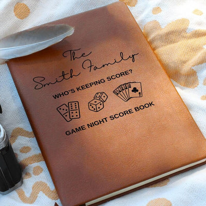 Game Night Score Book Custom Leather Score Pad, Personalized Family Game Tracker, Game Night Gift Idea, Hostess Gift, Family Board Game