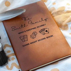 Game Night Score Book Custom Leather Score Pad, Personalized Family Game Tracker, Game Night Gift Idea, Hostess Gift, Family Board Game