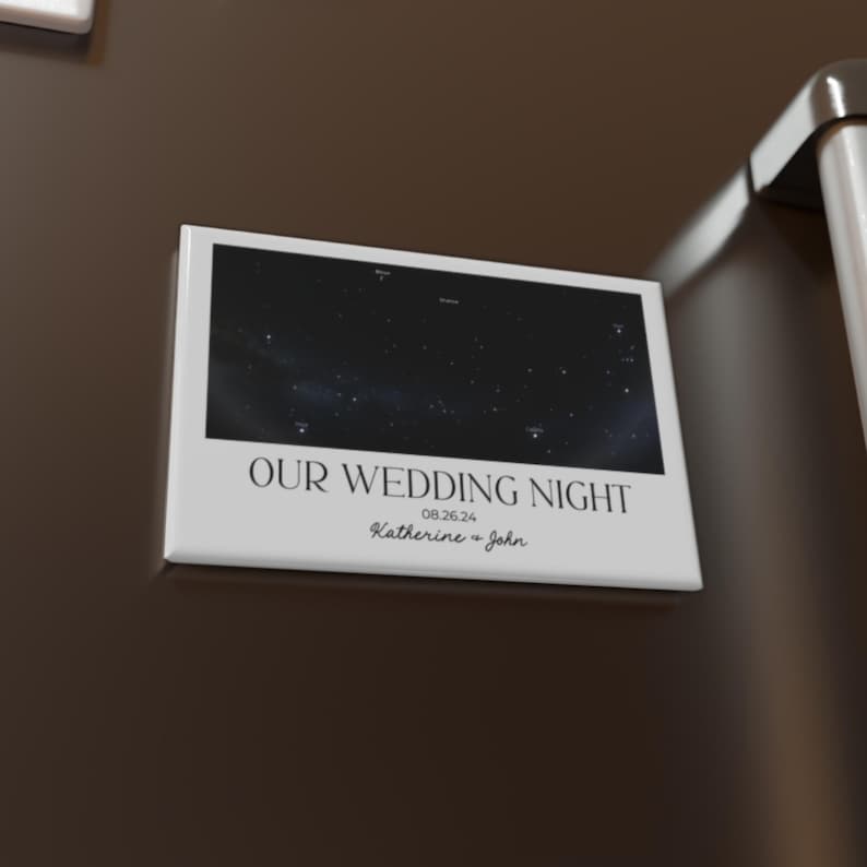 Personalized The Night We Met Magnet, Custom Star Map by Date Fridge Magnet, Constellation Night Sky Map Wedding Anniversary Gift For Couple