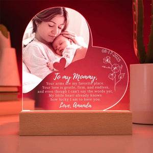 1st Mothers Day Gifts, Personalized First Time Mom Acrylic Plaque, Custom Baby Photo Keepsake, New Mom Heart Picture Plaque